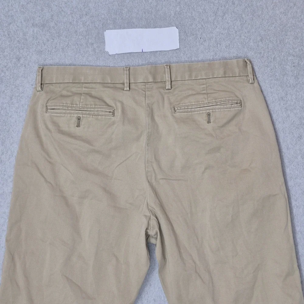Banana Republic Men Pants 35X32 Khaki Chino Twill Kentfield Pant Button 30